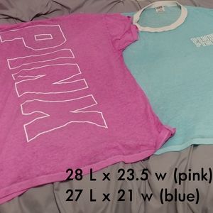 Lot of 2 Size L Pink VictoriasSecret Legging Tees